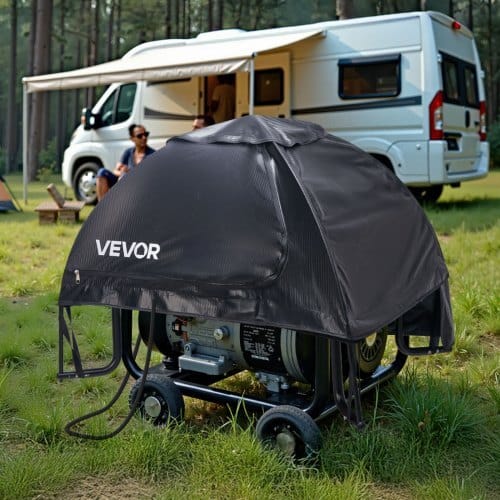 Generator Cover, 36 x 26 x 26 Inch Waterproof Universal Generator Cover for Most Generators 70-108 Inches Perimeter, Portable Generator Running Cover with Heavy Duty Thicken Oxford Fabric, Black