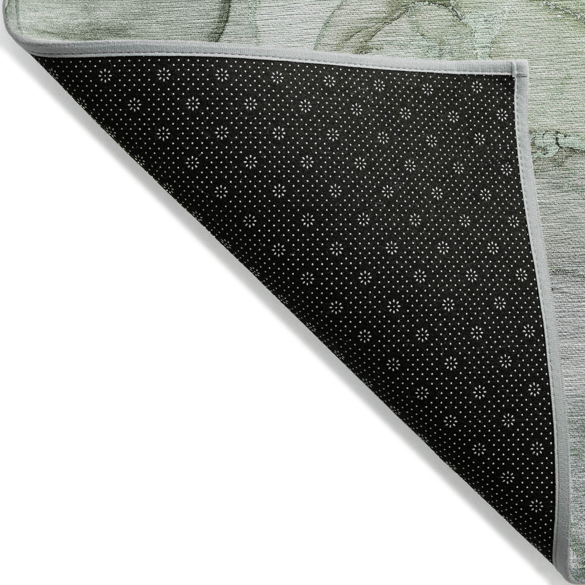 8' X 10' Green Abstract Washable Non Skid Indoor Outdoor Area Rug