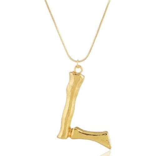 Punk High Fashion Alphabets Golden Alloy Costume Necklace - L