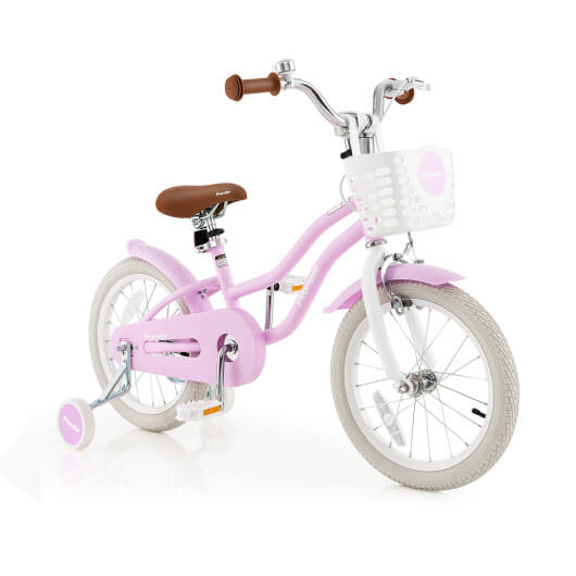 Costway 16'' Kids Bike Toddler Adjustable Bicycle with Training Wheel for 4-7 Years Old Purple - Color: Purple - Size: 16 inches