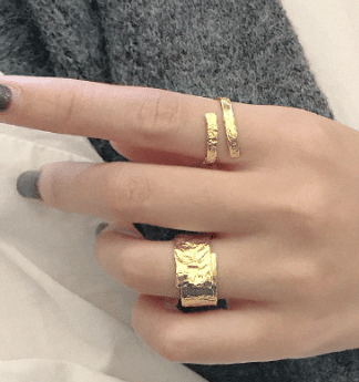 Classic Irregular Tinfoil Cross 925 Sterling Silver Adjustable Ring