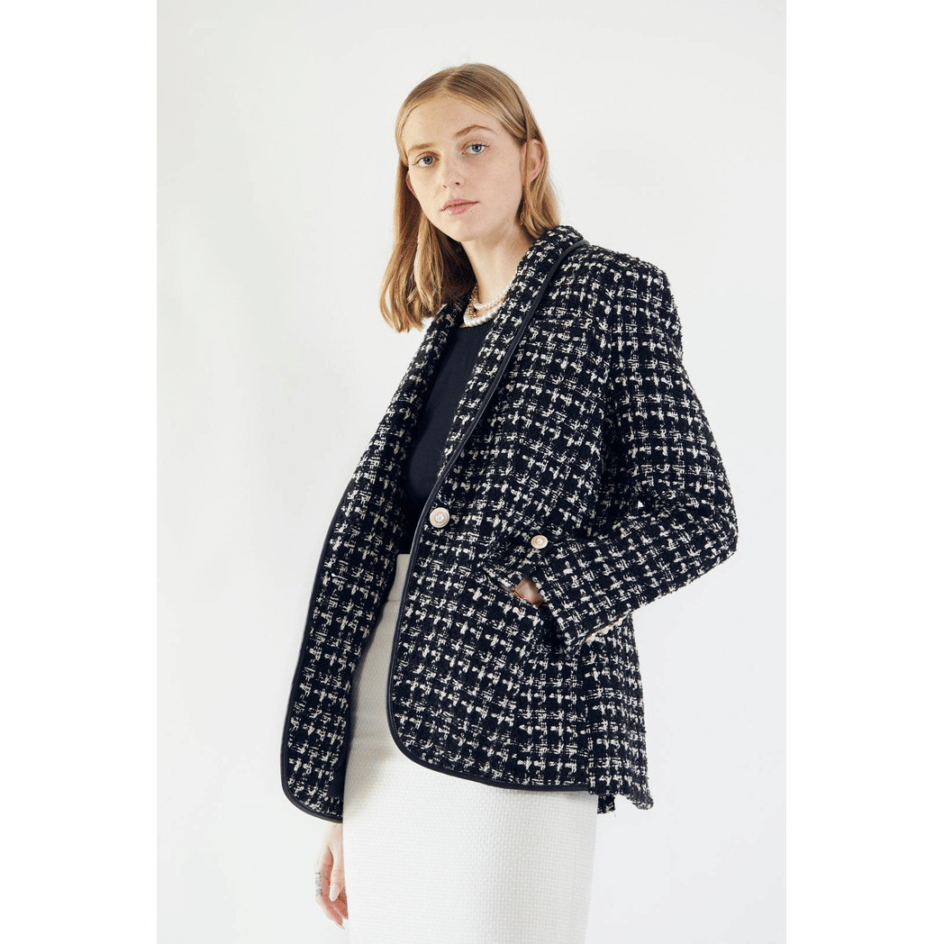Black & White Tweed Checkers Jacket