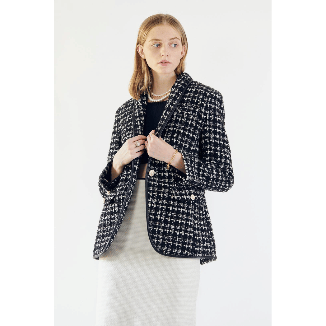 Black & White Tweed Checkers Jacket