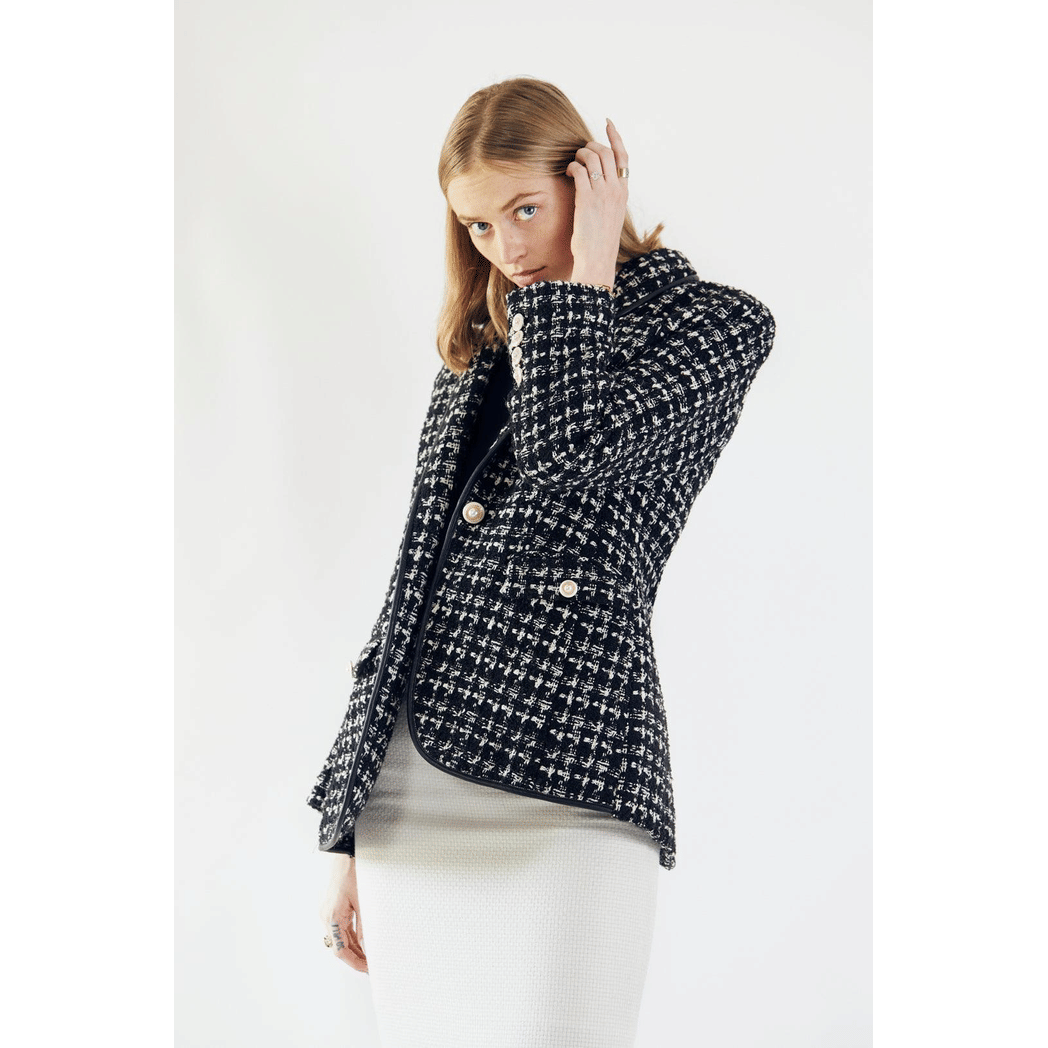 Black & White Tweed Checkers Jacket