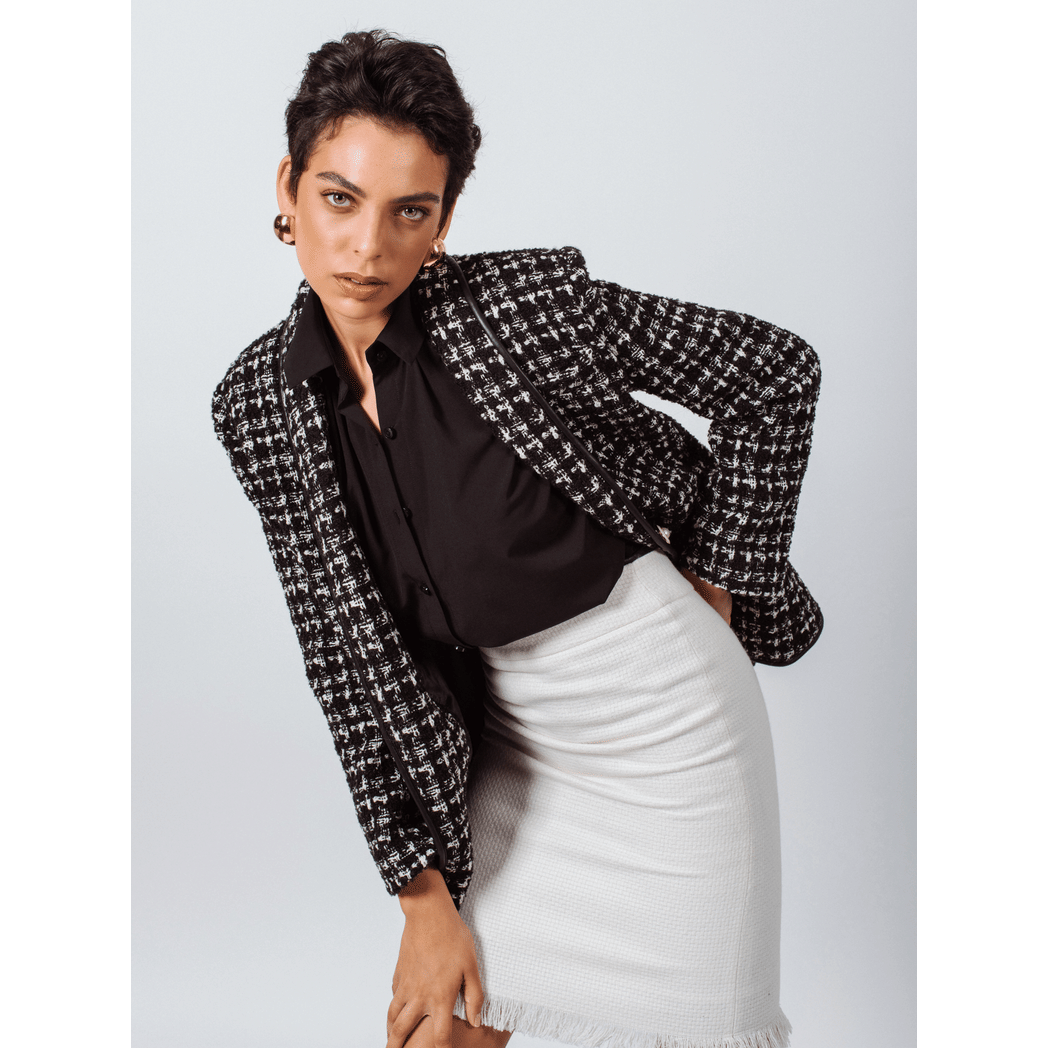 Black & White Tweed Checkers Jacket