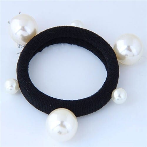 Pearls Embellished Sweet Korean Fashion Hair Band - White