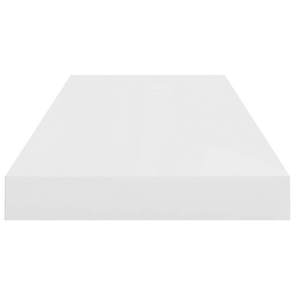 Floating Wall Shelf High Gloss White 23.6"x9.3"x1.5" MDF