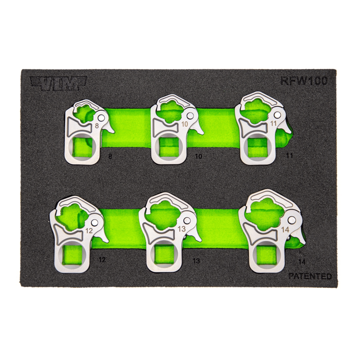 VIM Tools 6 Piece 3/8 Inch Drive Ratcheting Flare Nut Wrench Set (8,10,11,12,13,14 mm)