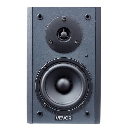 Powered Bookshelf Speakers, 20W x 2, Active Studio Monitor Speaker with 4 Inch Woofer, Adjustable Volume and Audio with Bluetooth Optical Connection, Wooden Enclosure, for Record Player PC TV
