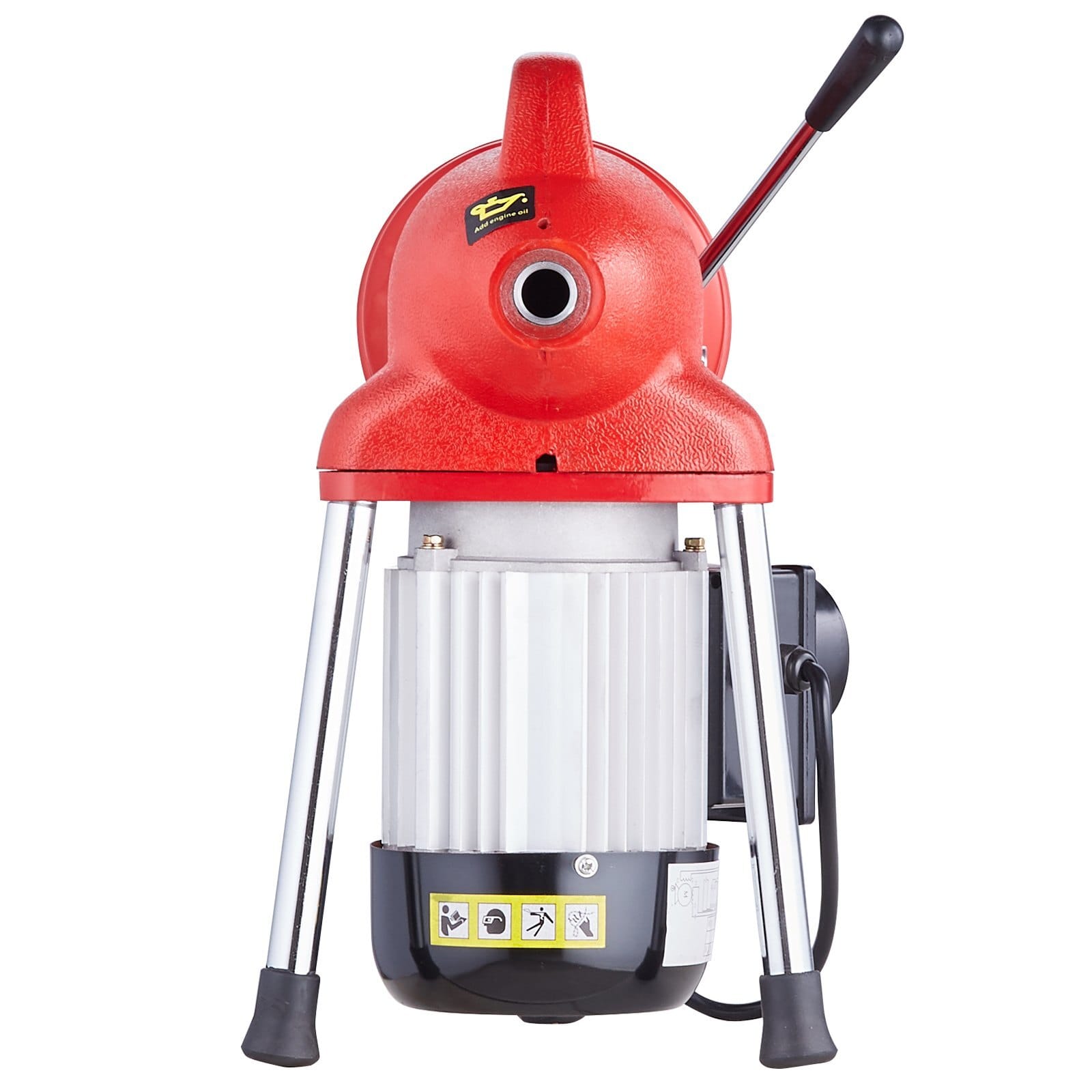 Drain Cleaner Machine 120FT x 5/8 Inch, 370W Electric Sewer Snake Auger Manual Feed - with 2 Sectional Steel Cables(120' x 5/8" and 23' x 3/8"), 7 Cutters and CW/CCW Control for 1.6" to 4" Pipes
