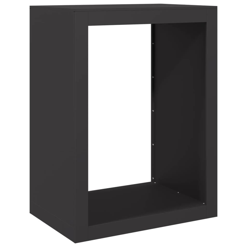 Firewood Rack Black 23.6x15.7x31.5" Steel