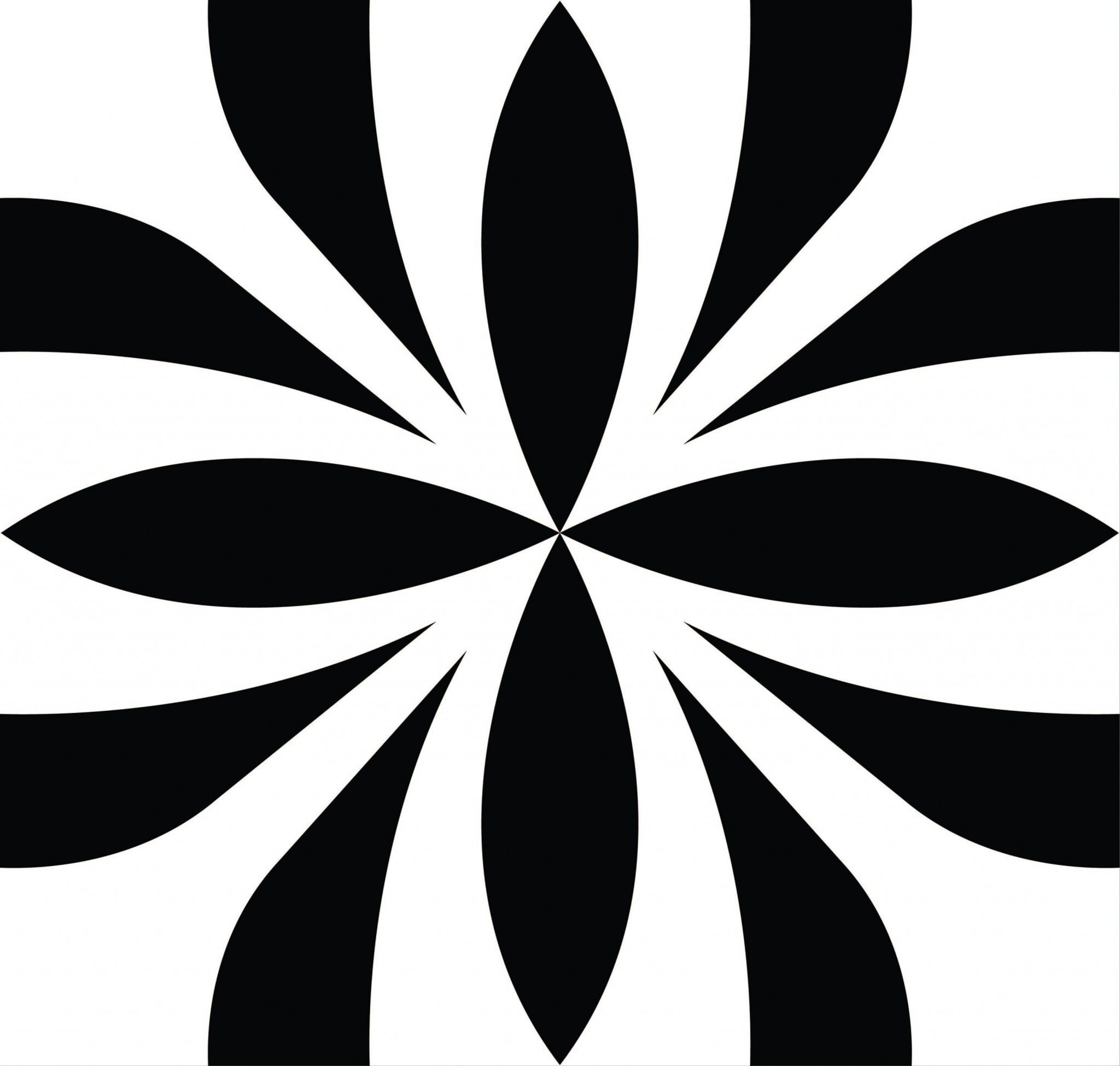 6" X 6" Black and White Colla Peel and Stick Removable Tiles