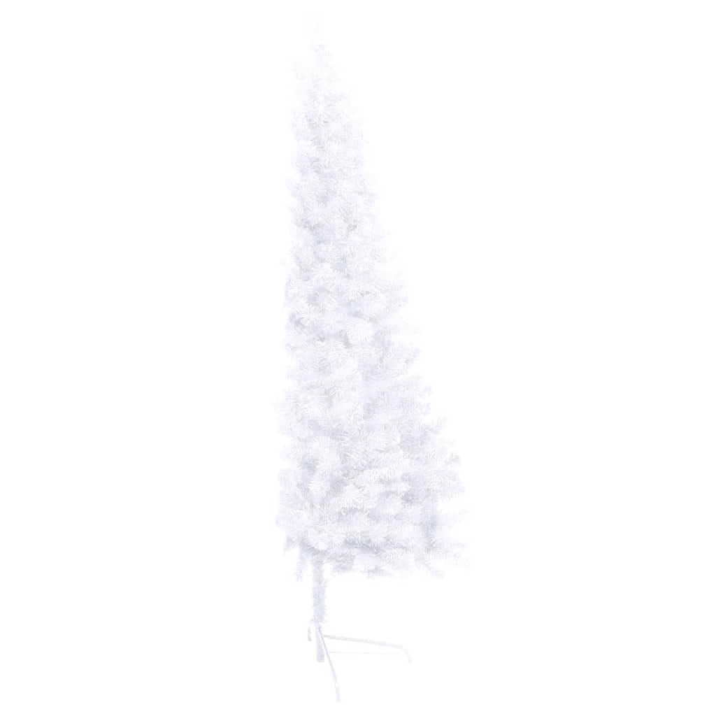 Artificial Half Pre-lit Christmas Tree with Stand White 70.9" PVC