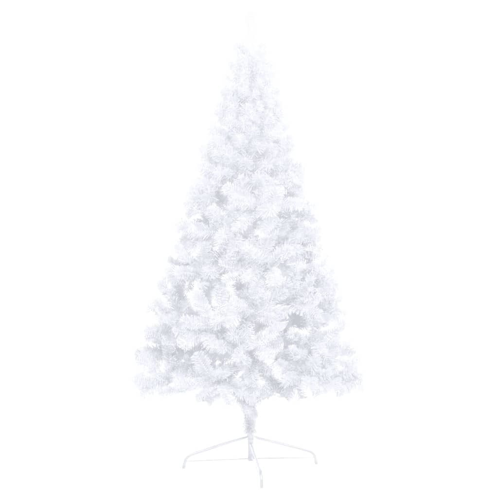 Artificial Half Pre-lit Christmas Tree with Stand White 70.9" PVC