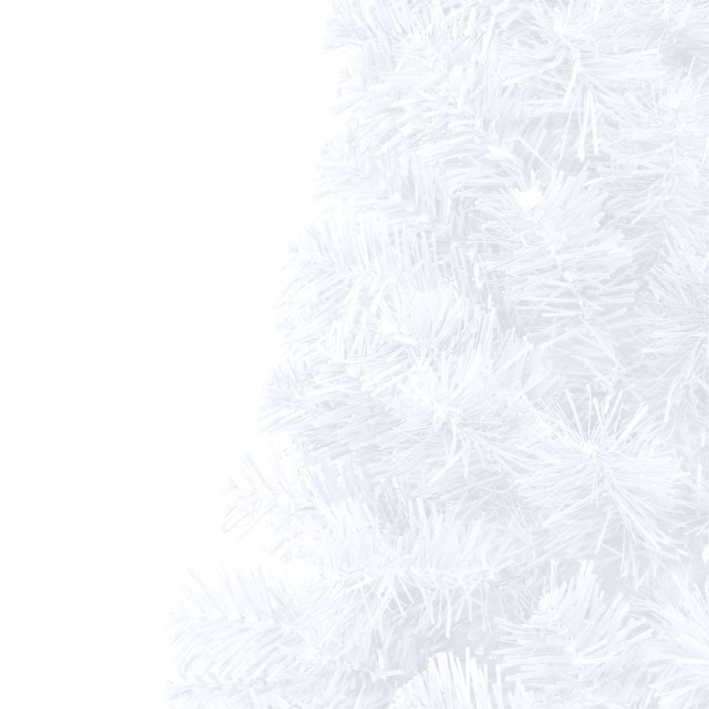 Artificial Half Pre-lit Christmas Tree with Stand White 70.9" PVC
