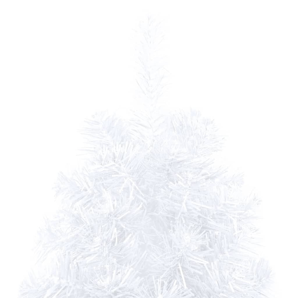 Artificial Half Pre-lit Christmas Tree with Stand White 70.9" PVC