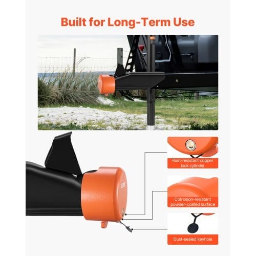 Trailer Lock, Fits 1-7/8, 2 & 2-5/16-Inch Straight Tongue Ball Couplers, Heavy Duty Hitch Lock with 4 Keys Secures Security Chains, Anti-Theft RV Trailer Locks for RV, Trailer, Boat