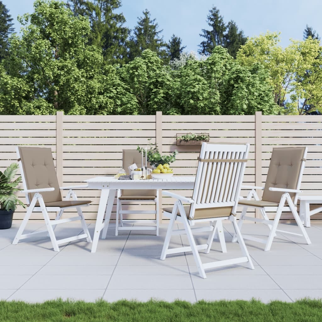 Garden Highback Chair Cushions 4 pcs Taupe 47.2"x19.7"x1.2" Fabric