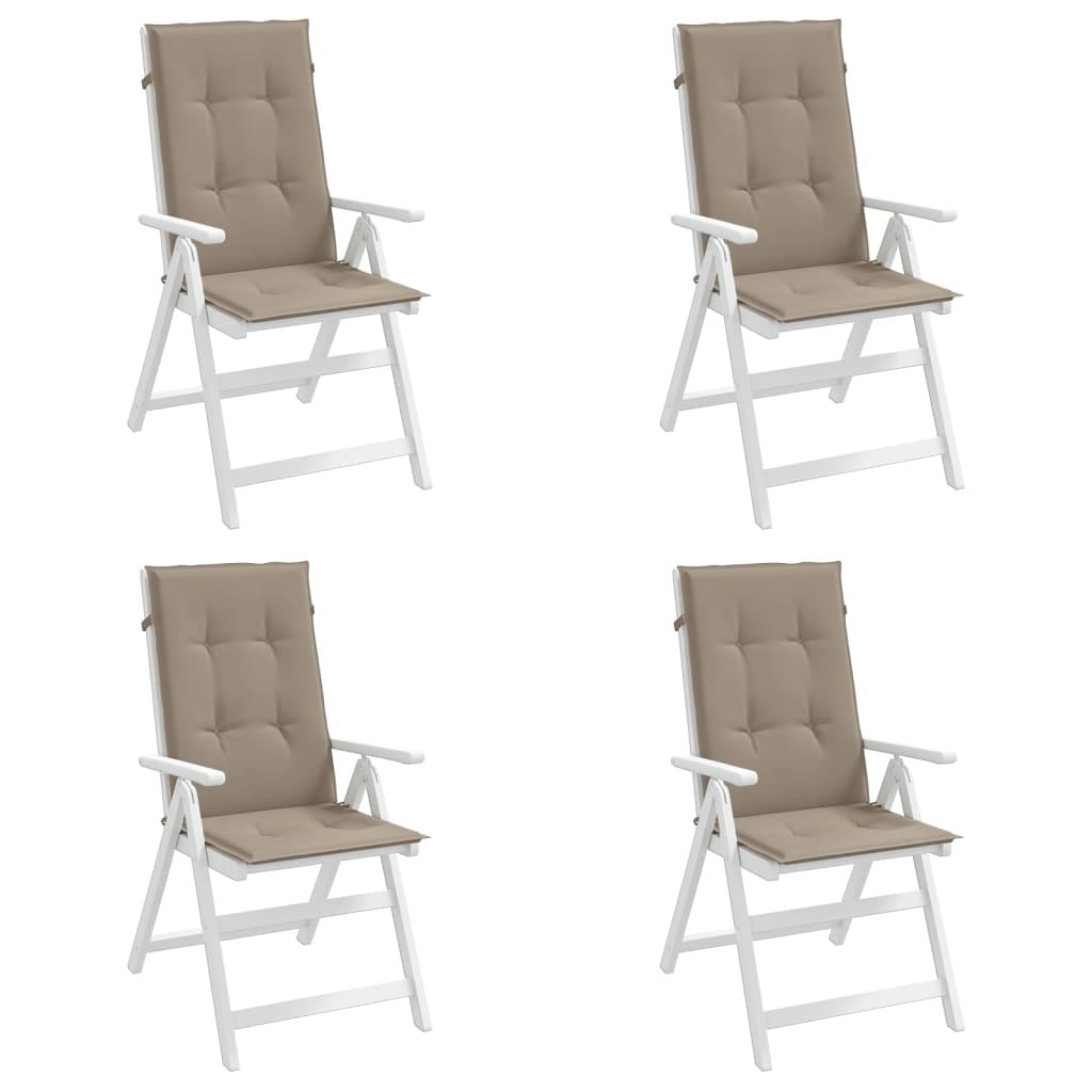 Garden Highback Chair Cushions 4 pcs Taupe 47.2"x19.7"x1.2" Fabric