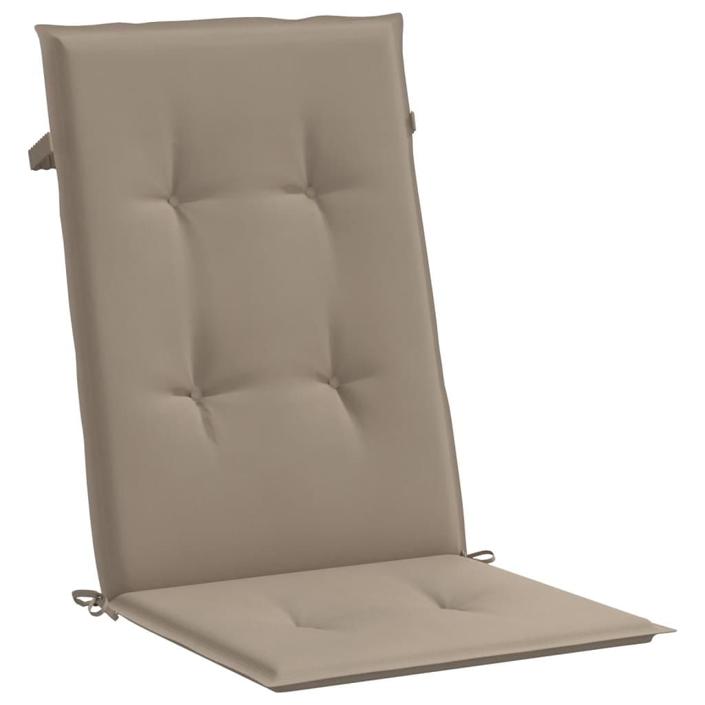Garden Highback Chair Cushions 4 pcs Taupe 47.2"x19.7"x1.2" Fabric