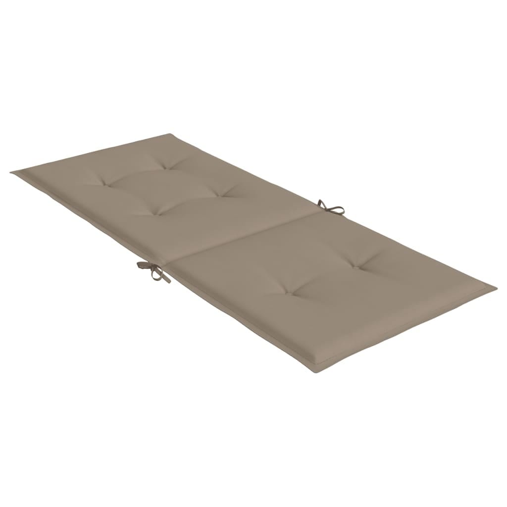 Garden Highback Chair Cushions 4 pcs Taupe 47.2"x19.7"x1.2" Fabric