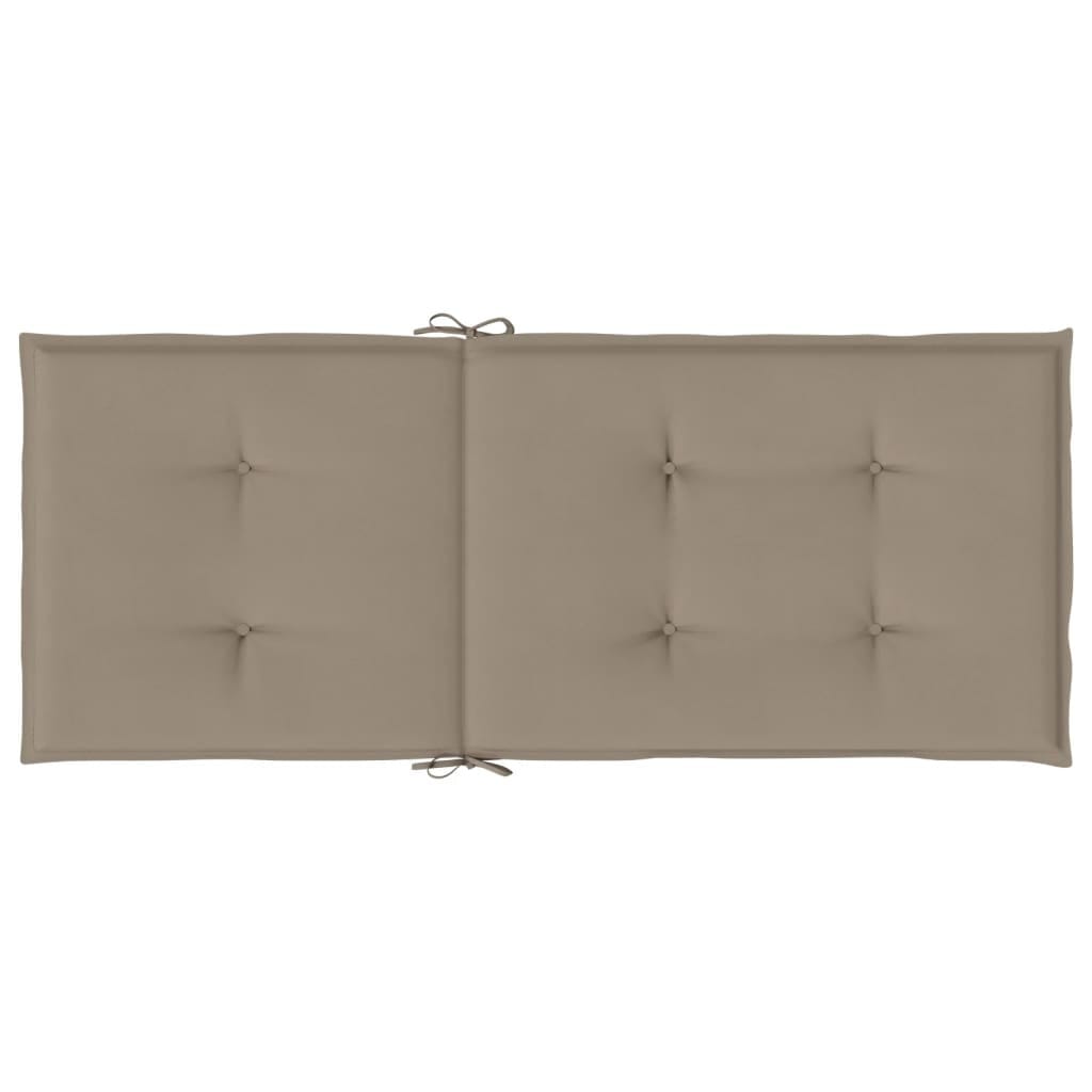 Garden Highback Chair Cushions 4 pcs Taupe 47.2"x19.7"x1.2" Fabric