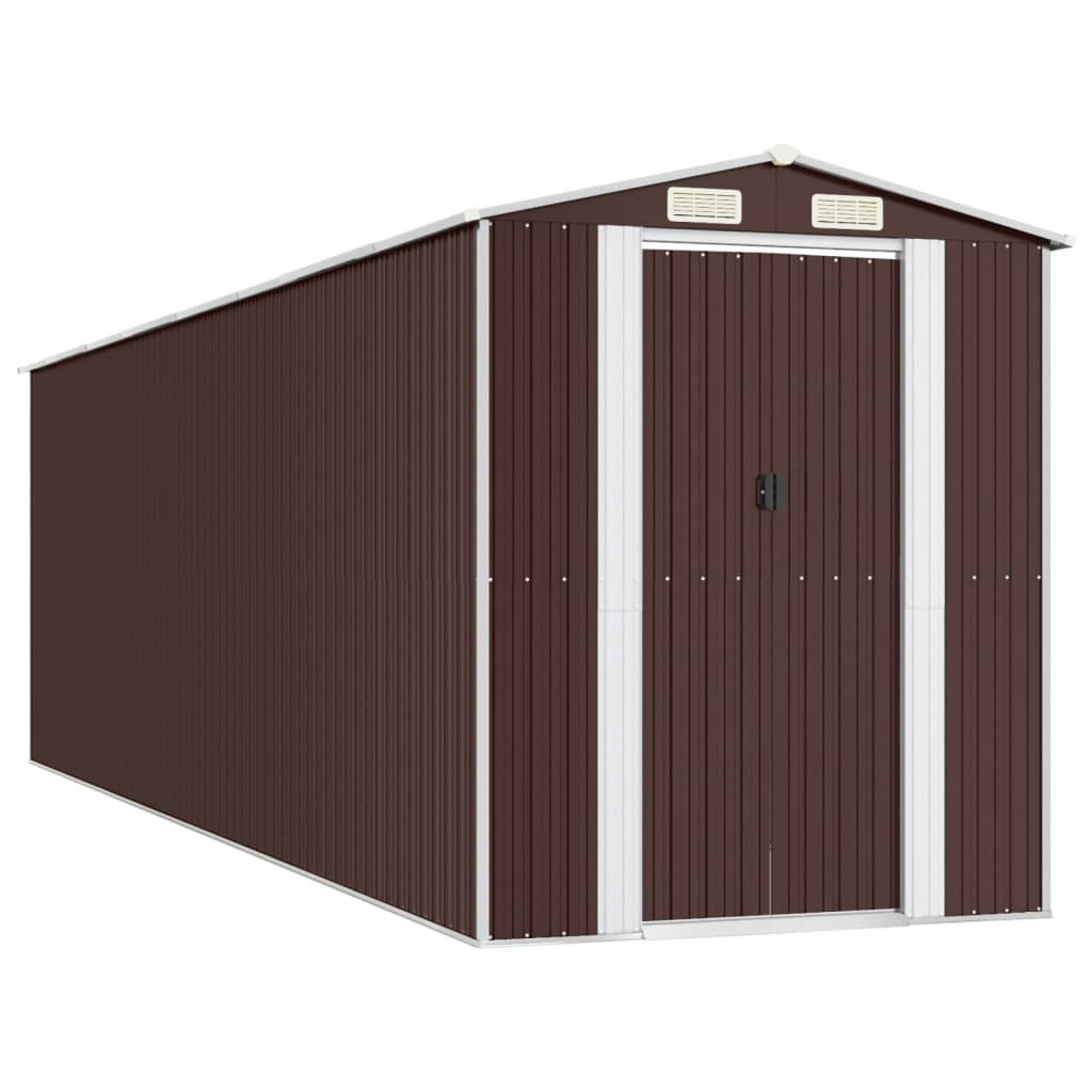 Garden Shed Dark Brown 75.6"x271.3"x87.8" Galvanized Steel