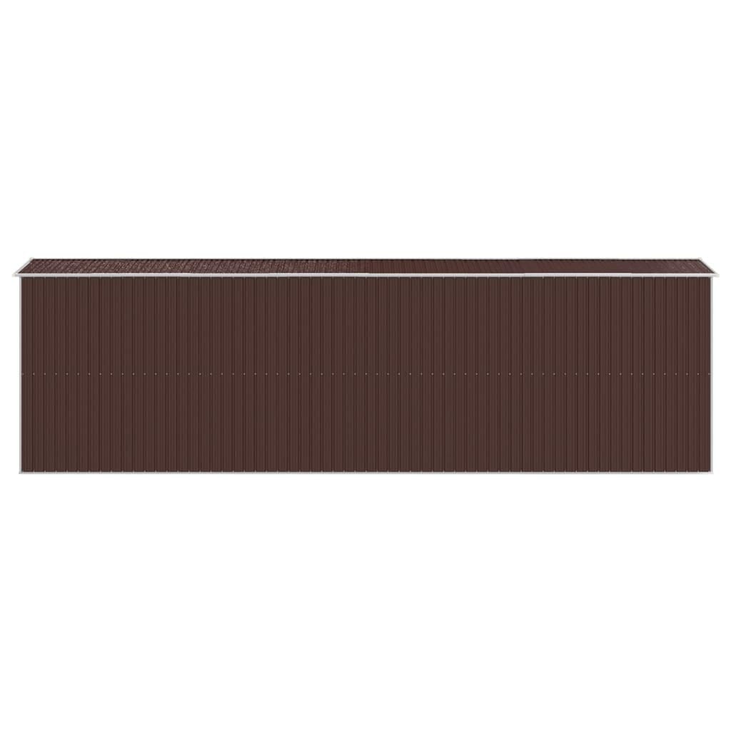 Garden Shed Dark Brown 75.6"x271.3"x87.8" Galvanized Steel