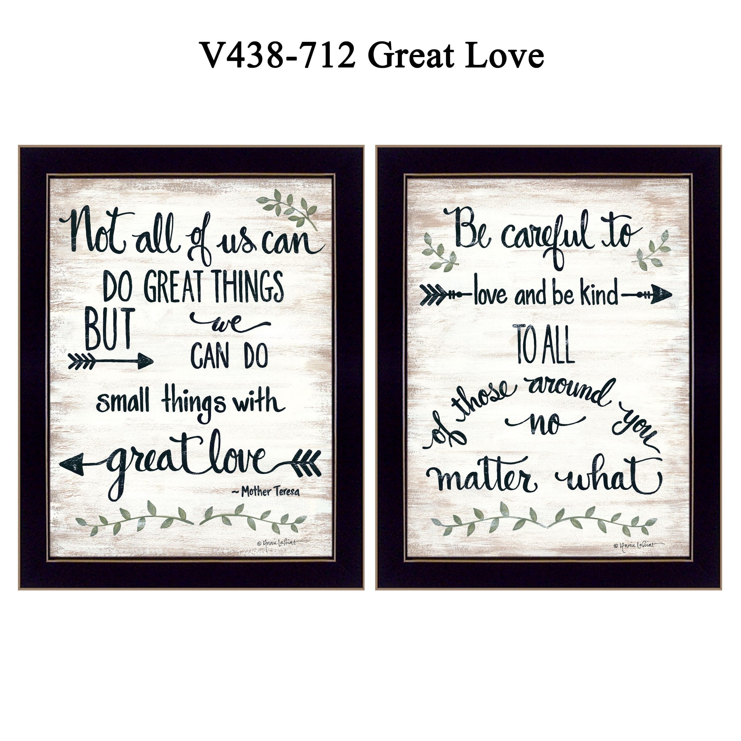 Set Of Two Great Love 1 Black Framed Print Wall Art