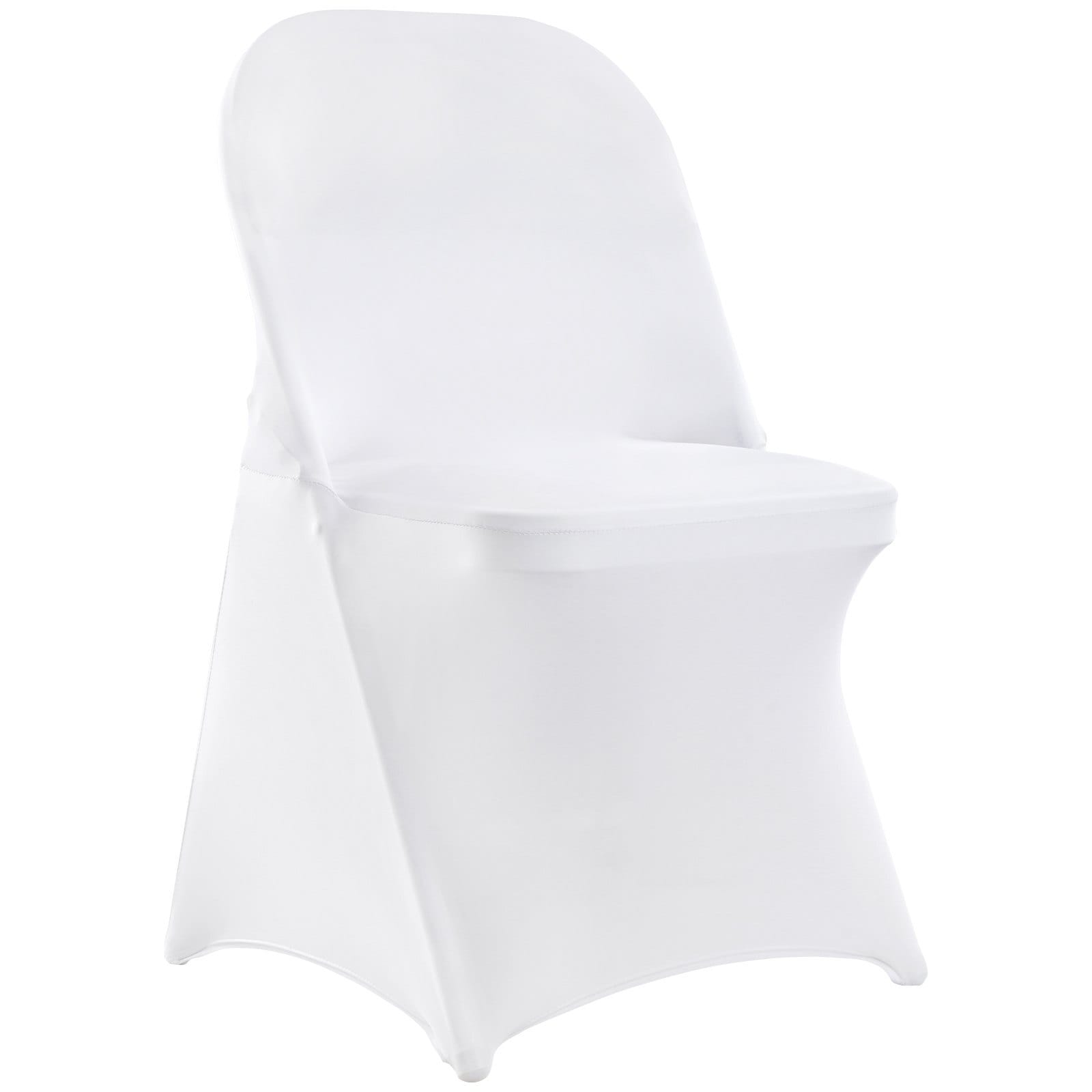 Stretch Spandex Folding Chair Covers, Universal Fitted Chair Cover, Removable Washable Protective Slipcovers, for Wedding, Holiday, Banquet, Party, Celebration, Dining (12PCS White)