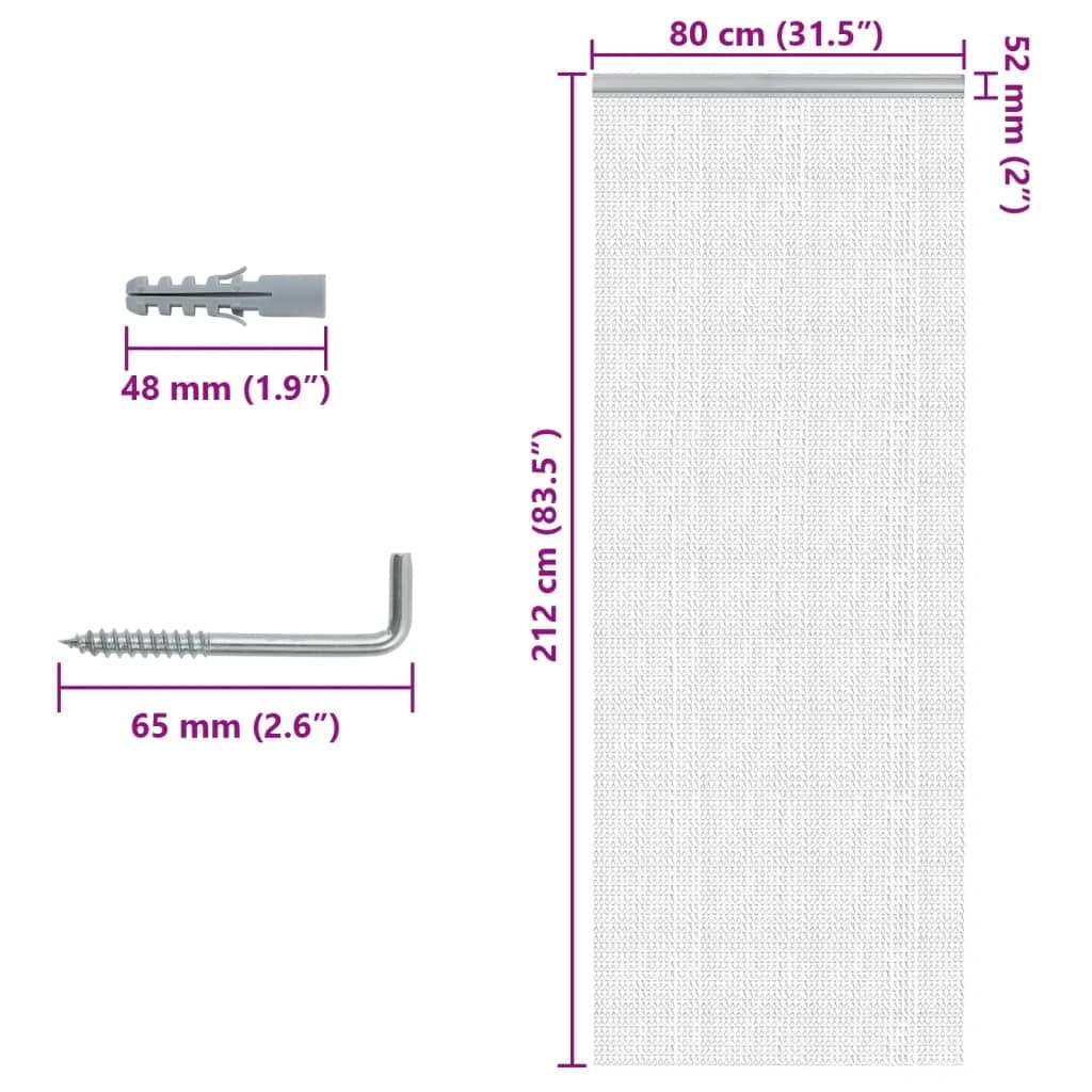 Chain Door Fly Screen 31.5x83.5" Aluminium