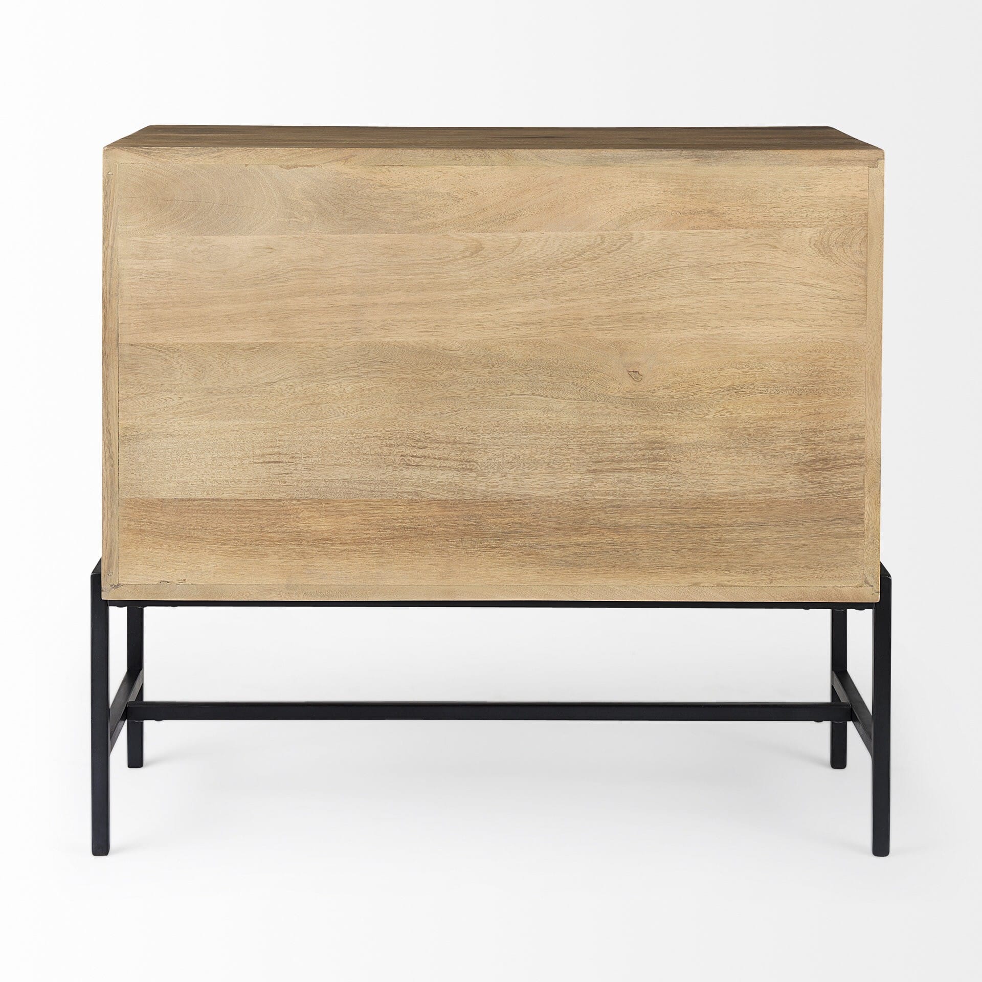 36" Natural Solid Wood Sideboard with Two Glass Doors