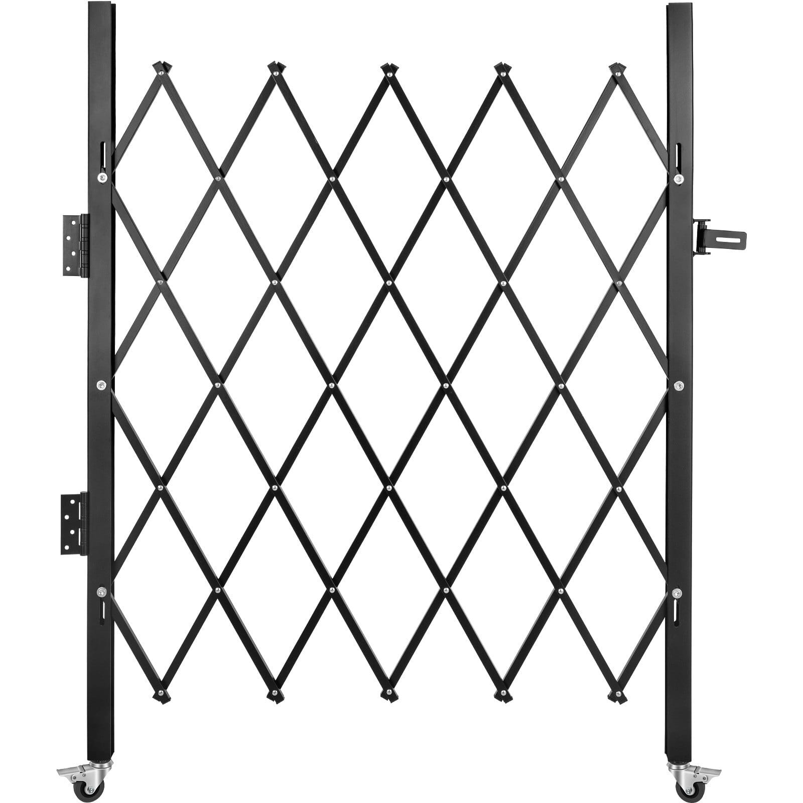 Single Folding Security Gate, 48\ H x 37\ W Folding Door Gate, Steel Accordion Security Gate, Flexible Expanding Security Gate, 360?° Rolling Barricade Gate, Scissor Gate or Door with Padlock