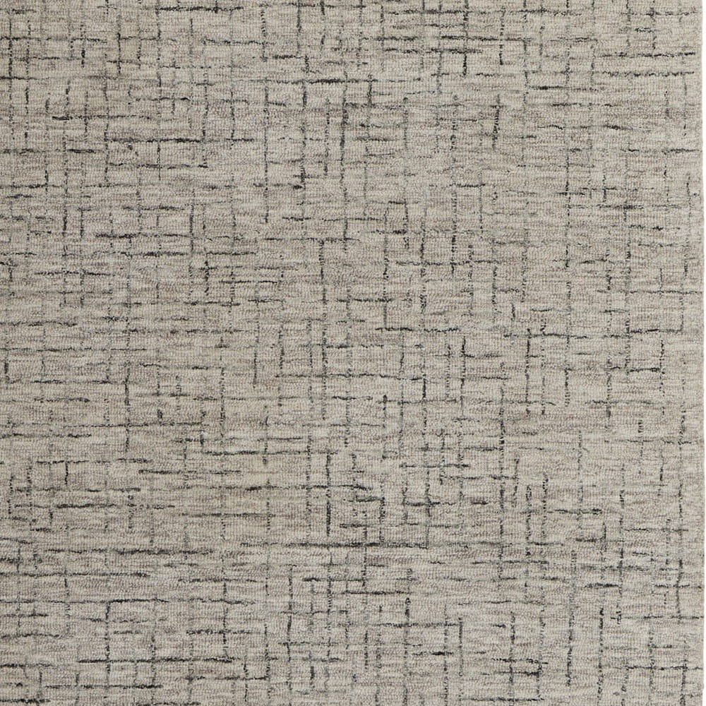 2' X 3' Ivory and Gray Wool Hand Tufted Distressed Area Rug