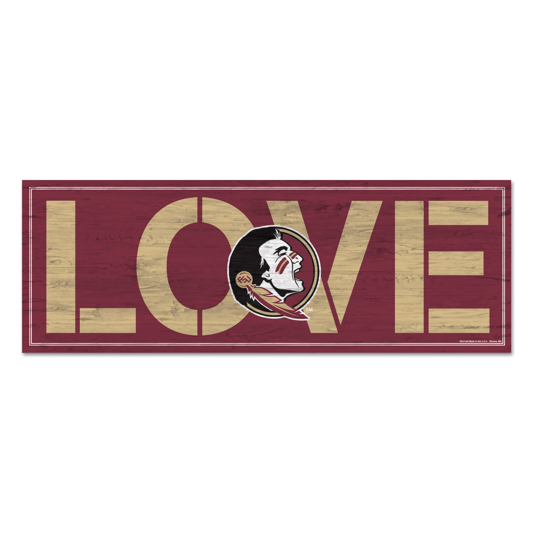 Florida State Seminoles Sign 8x23 Wood Love
