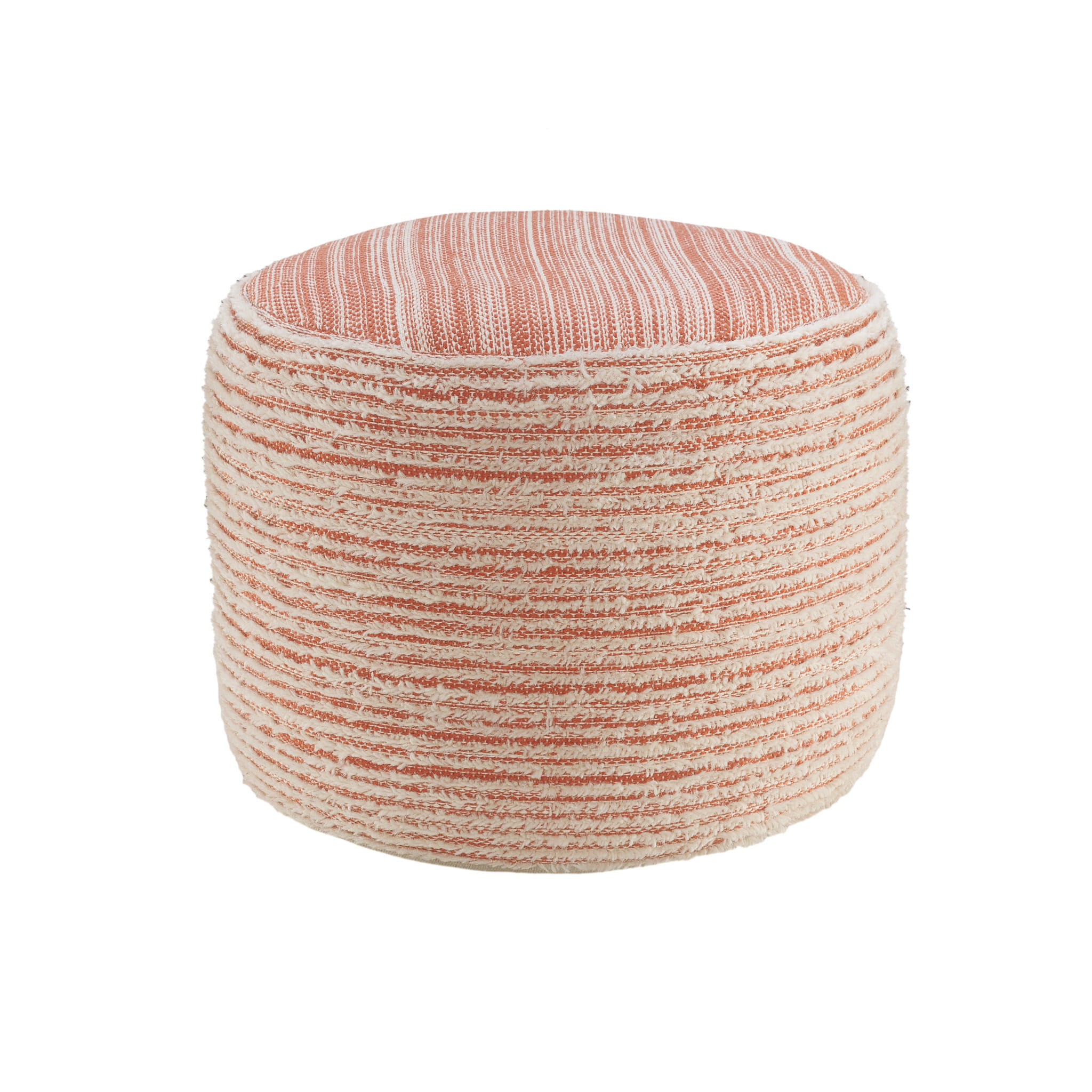 18" Pink Polyester Ottoman