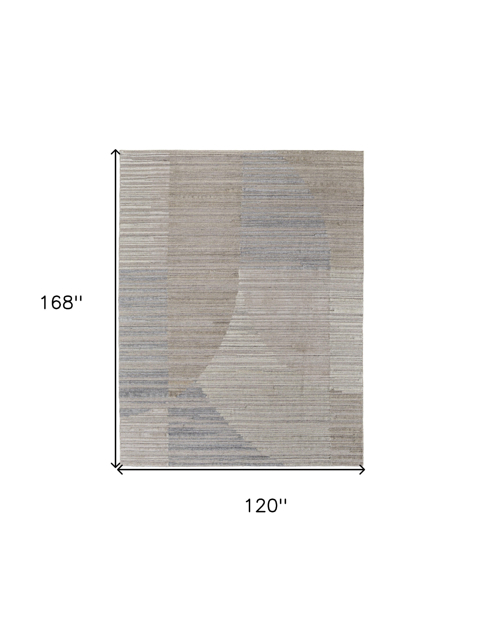 10' X 14' Tan and Blue Abstract Hand Woven Worn Faded Area Rug