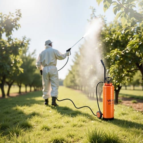 Industrial Sprayer, 4.5 Gallons Large Capacity, Stainless Steel Concrete Sprayer with Ergonomic Handle & Removable Cart, 48" & 120" Hose, Concrete Sealer Sprayers for Form Oils Construction