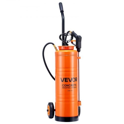 Industrial Sprayer, 4.5 Gallons Large Capacity, Stainless Steel Concrete Sprayer with Ergonomic Handle & Removable Cart, 48" & 120" Hose, Concrete Sealer Sprayers for Form Oils Construction