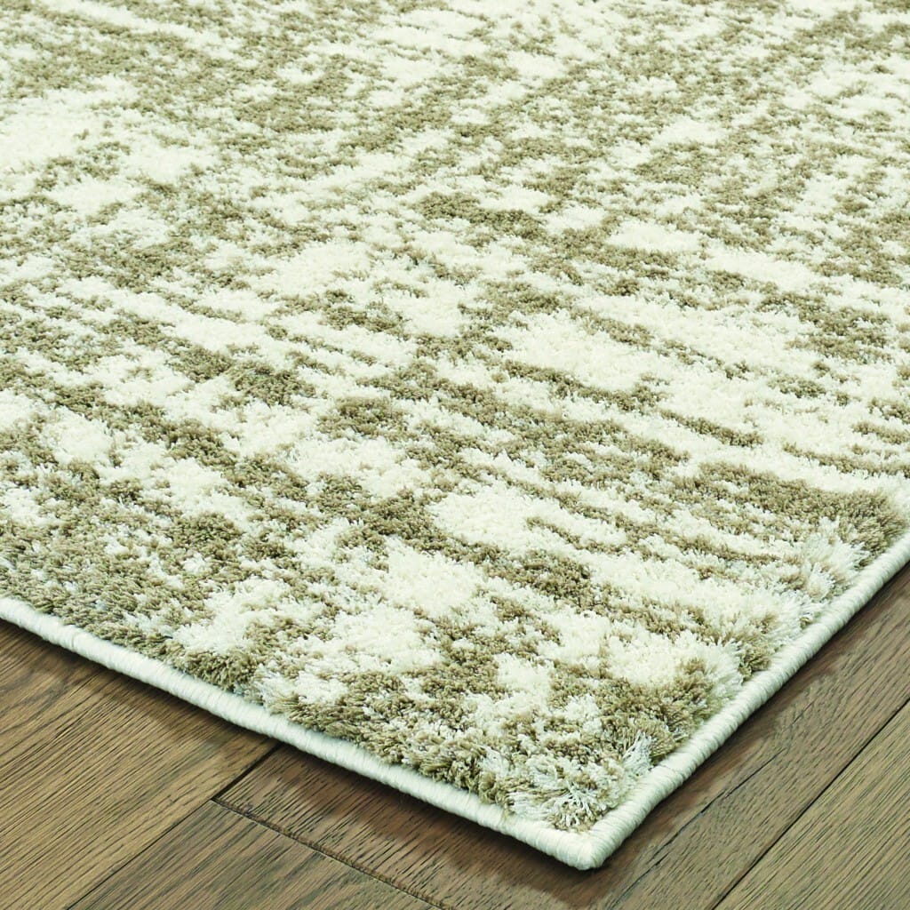 2' X 8' Ivory And Gray Abstract Strokes Runner Rug