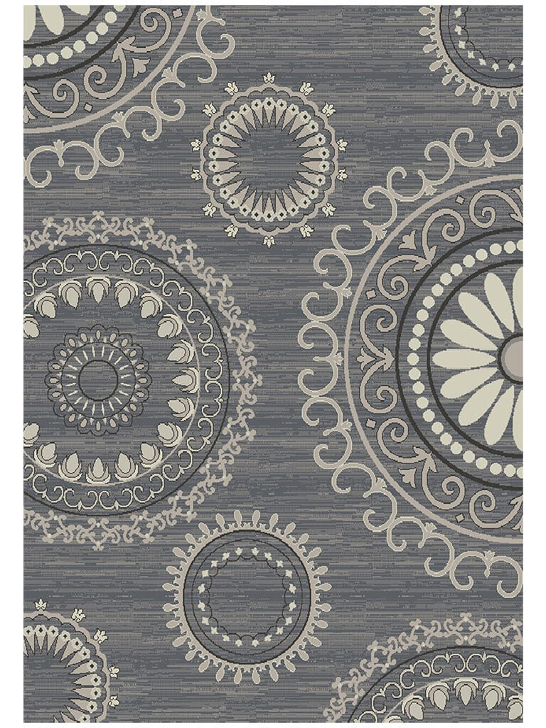 8' X 10' Gray and Ivory Geometric Area Rug