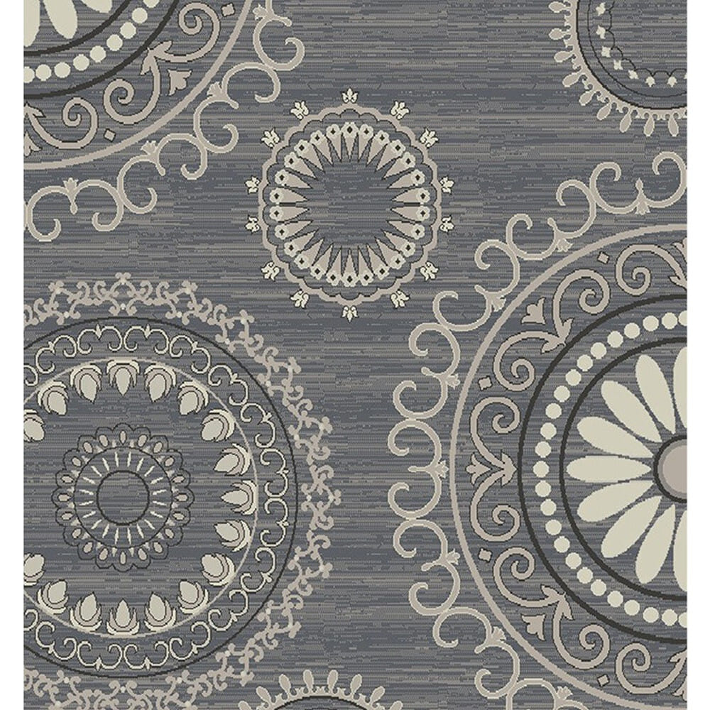 8' X 10' Gray and Ivory Geometric Area Rug