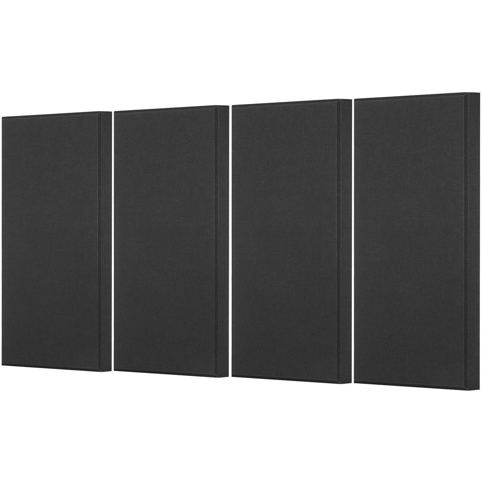 4 PCS Acoustic Panels, 2 inch Thick 23.6 x 11.8 inch Fiberglass Sound Absorbing Panels, Self-adhesive Soundproof Wall Boards, for Studios, Office, Home Theater,Meeting Room, Black