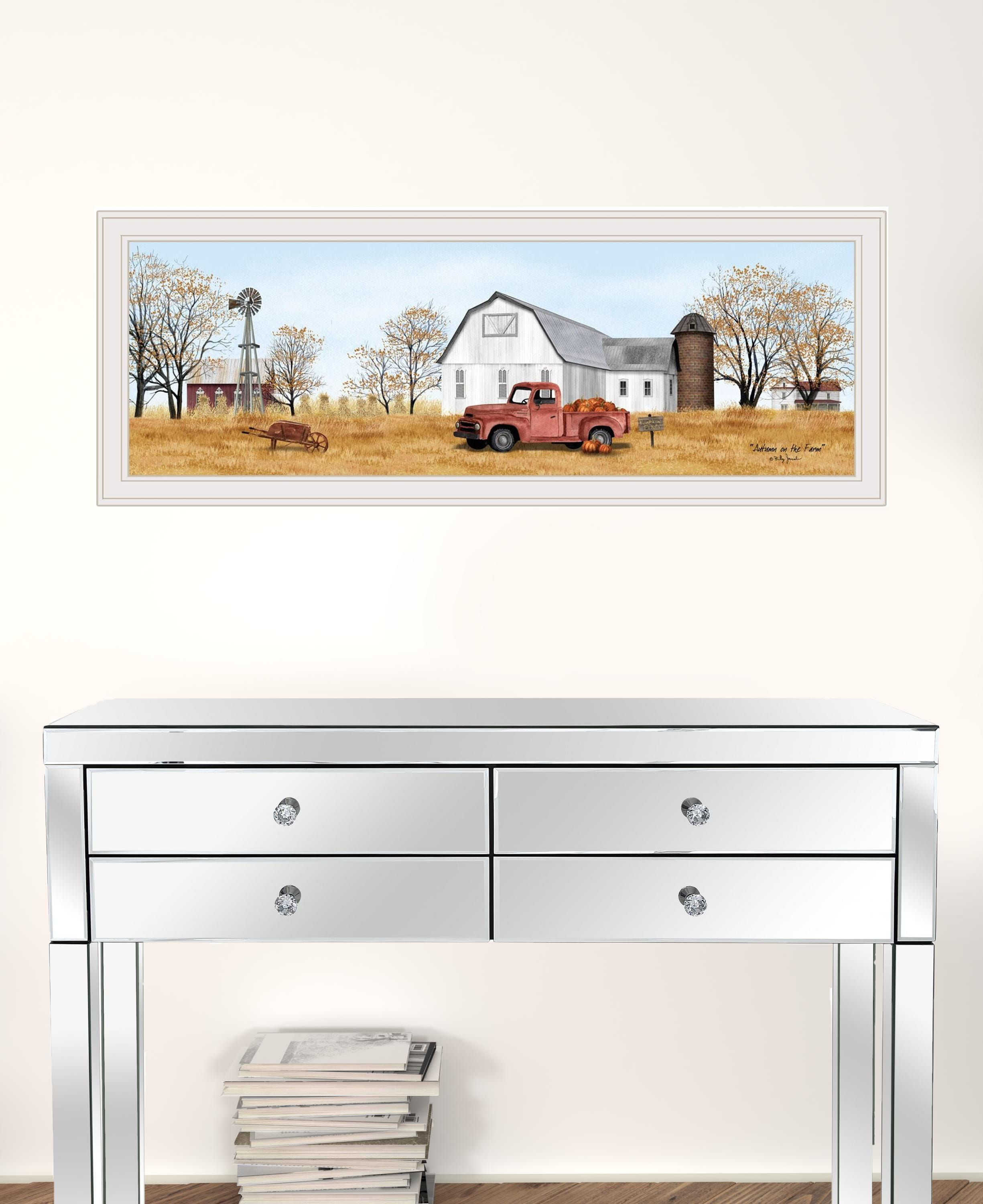 Autumn on Farm 3 White Framed Print Wall Art