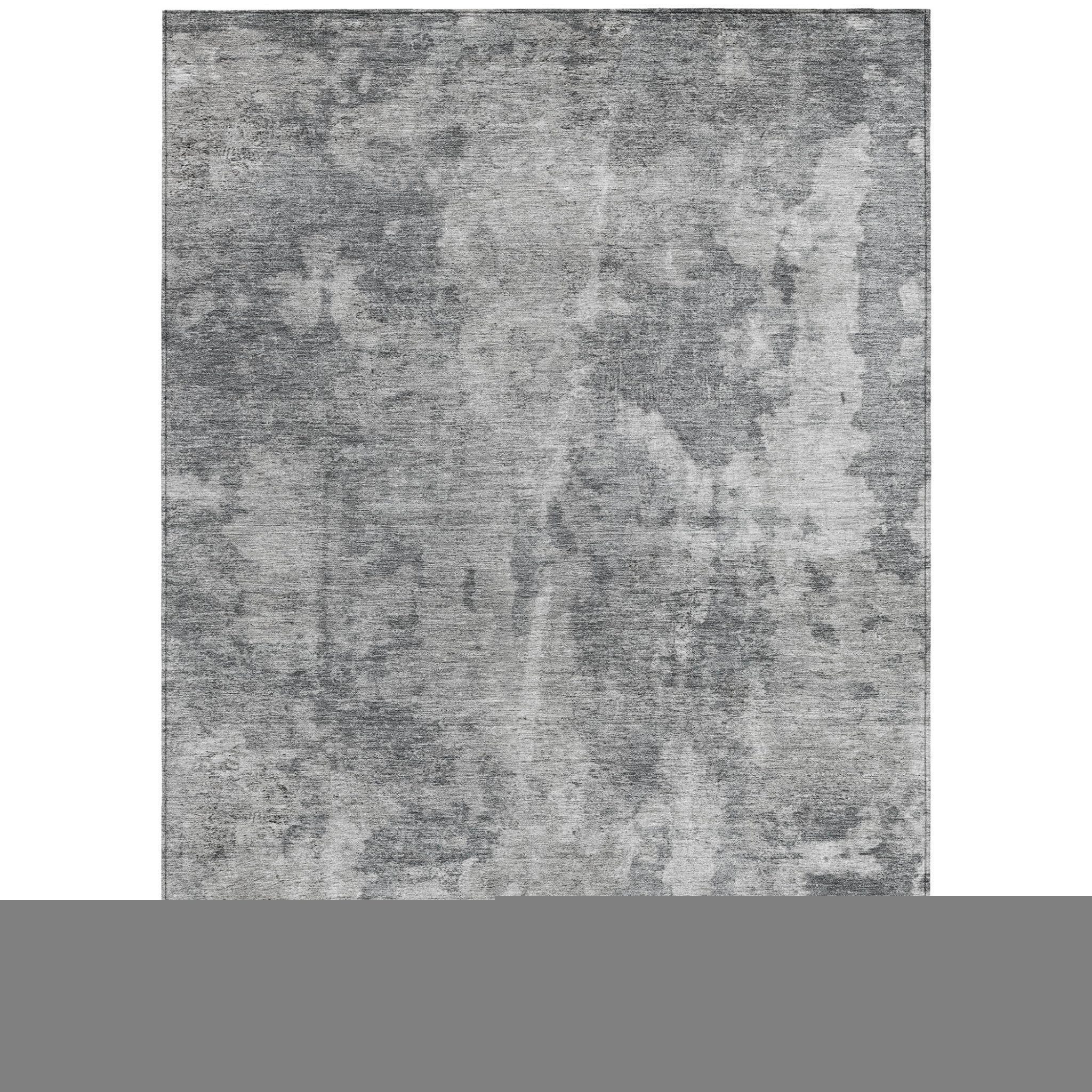 8' X 10' Gray Abstract Washable Non Skid Indoor Outdoor Area Rug