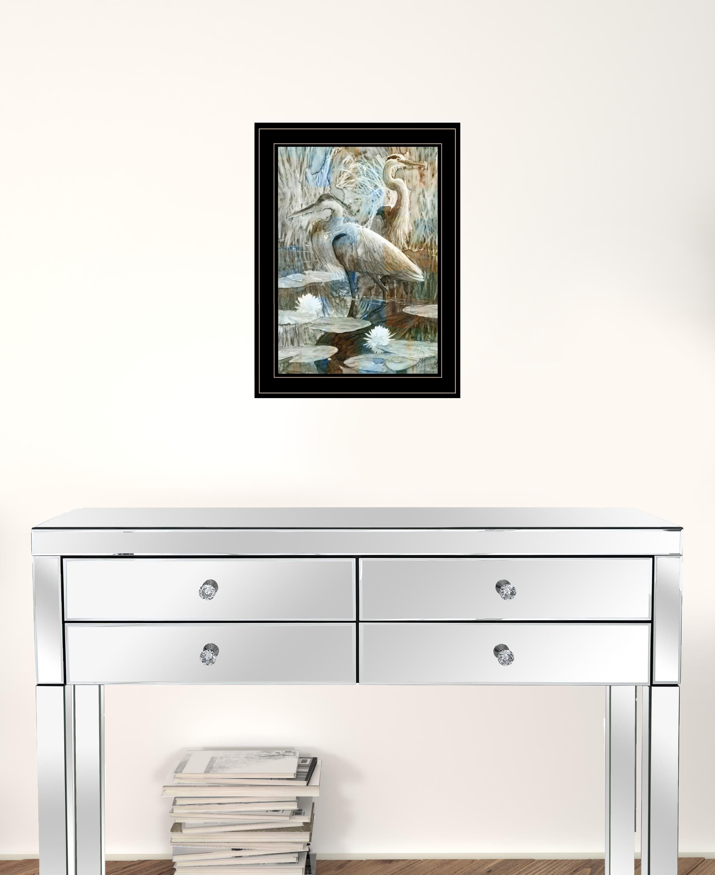 Marsh Herons II 2 Black Framed Print Wall Art