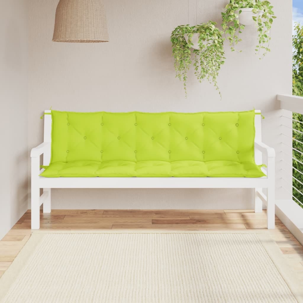 Garden Bench Cushion Bright Green 70.9"x(19.7"+19.7")x2.8" Oxford Fabric