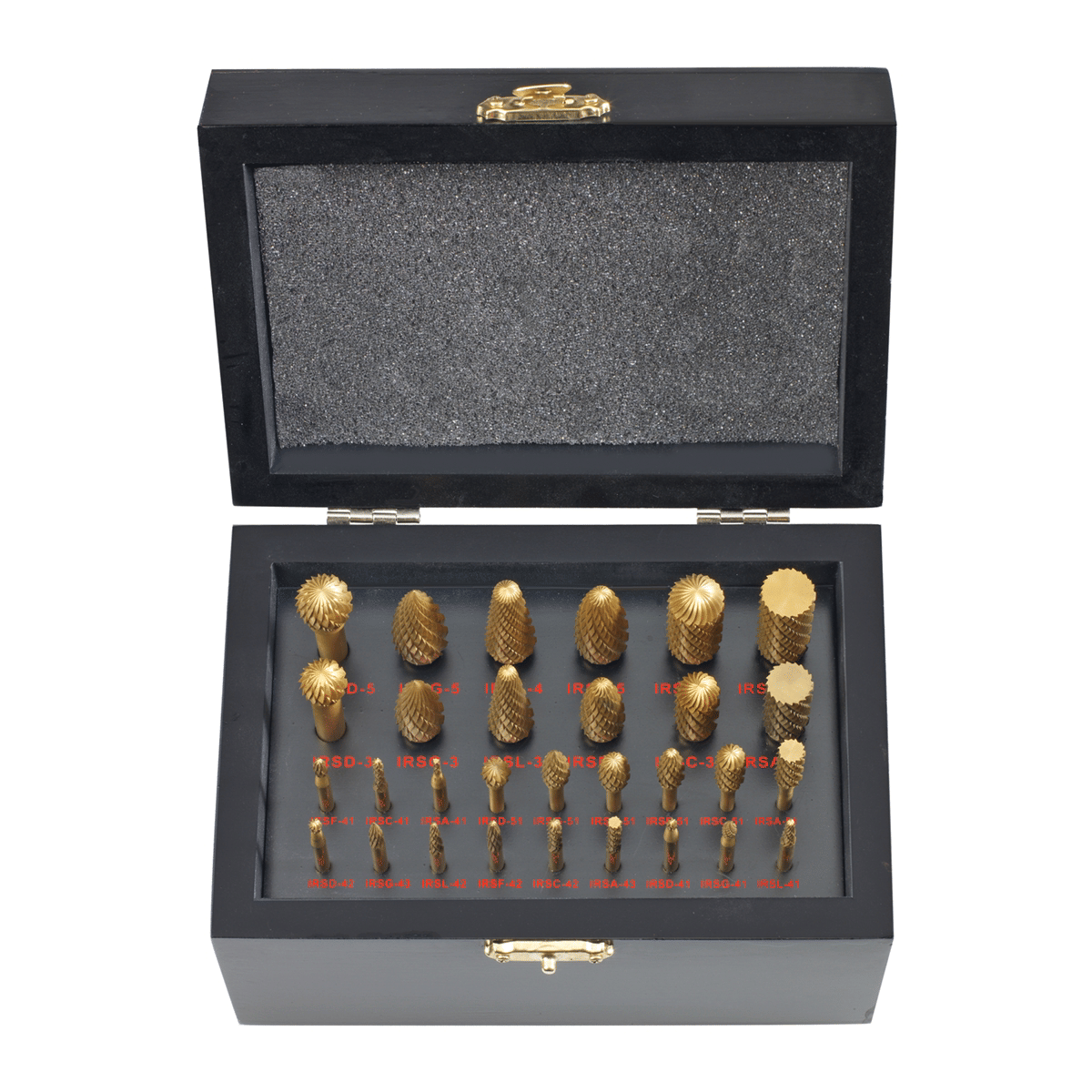 Ingersoll Rand Carbide Grinding Burr Mega Kit, 30-Piece, 1/4" & 1/2" Shank, Various Head Diameters and Shapes with Hard Case