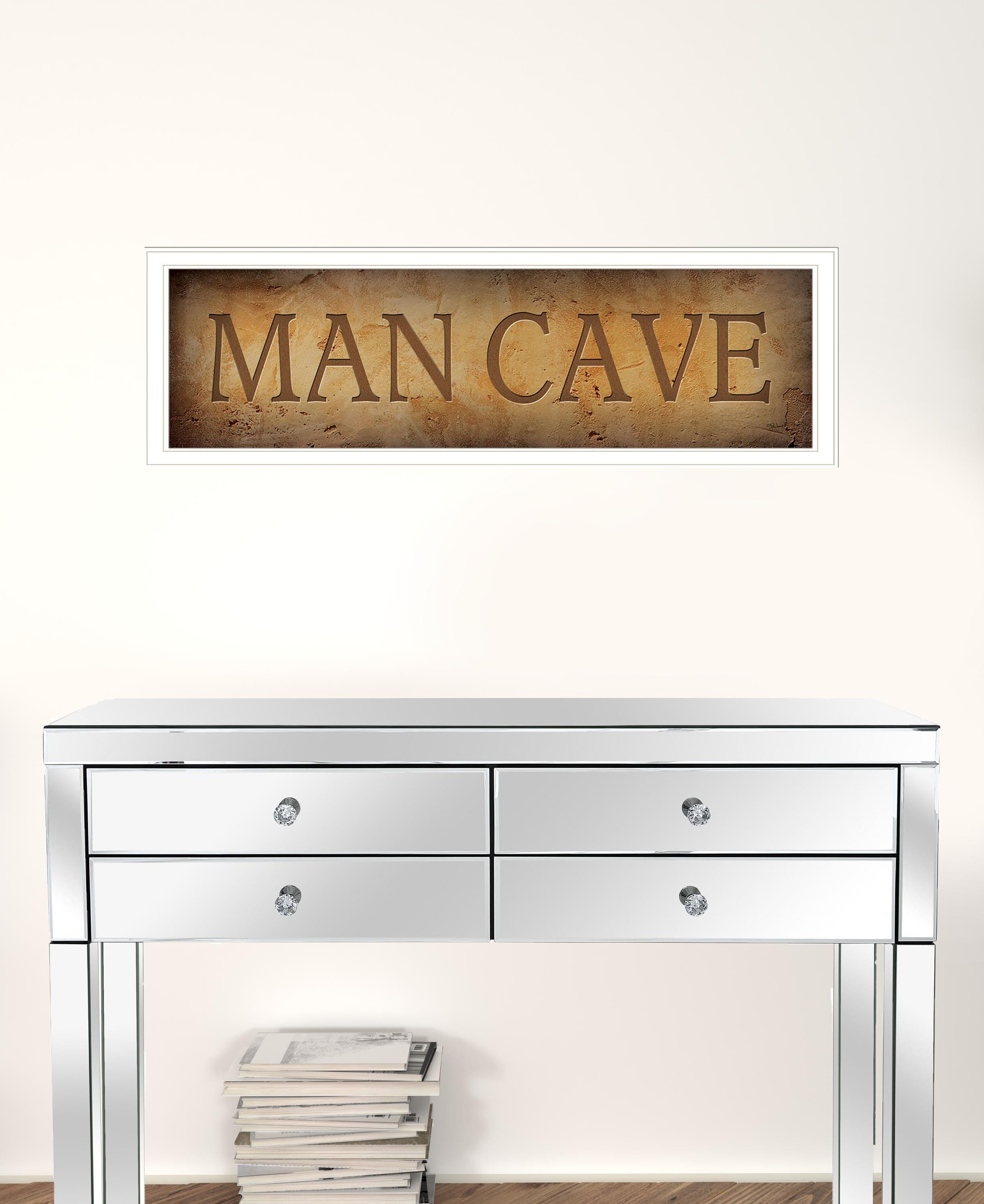 Man Cave 3 White Framed Print Wall Art