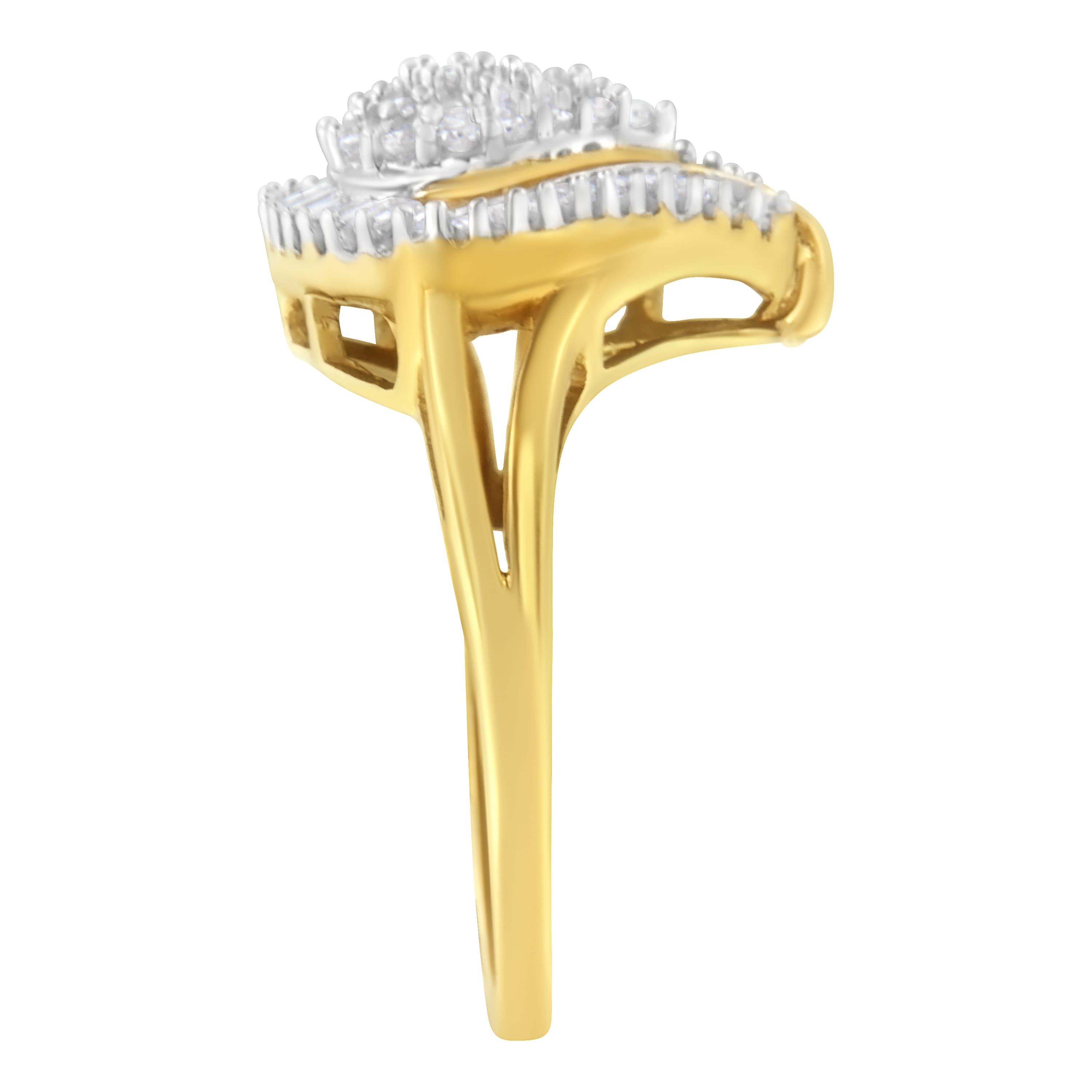 10K Yellow Gold Diamond Cluster Ring (1/2 Cttw, I-J Color, I1-I2 Clarity) - Size 6-1/2